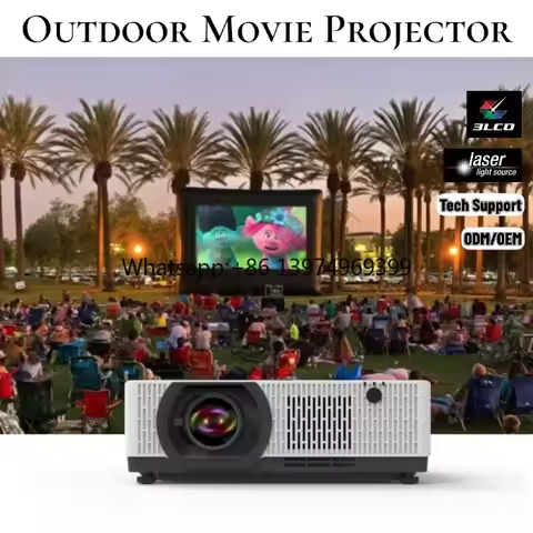 Excellent Value Outdoor 3LCD Laser Projector 8200 Lumen 4K for Inflatable Movie Screen Movie Night P
