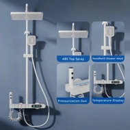 QUITE ระบบฝักบัว LED ดิจิตอลจอแสดงผลดิจิตอลติดผนังมัลติฟังก์ชั่นเปียโนคีย์ห้องน้ําฝักบัวก๊อกน้ําชุด