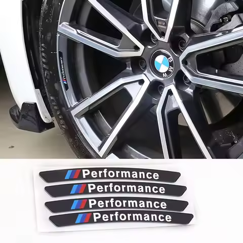 4Pcs Metal Wheel Hub Decor Sticker Strip For BMW Performance X3 X7 E28 E36 E39 E46 E60 E70 E87 E90 E