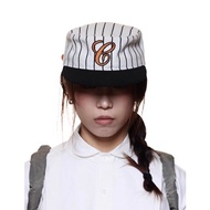 6CRAYON | pre-order flat top casual baseball cap Striped Wool Blend Model Ordered Directly From The 