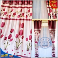 Gorden jendela pintu minimalis bahan blackout Ukuran jumbo 9 gelombang model smokring motif tulif hi