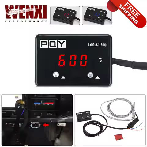 Car Exhaust Temp Gauge Exhaust Gas Meter Digital With Sensor EXT Temperature Meter Turbo for 4WD Hil