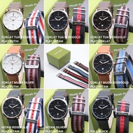 Men's FASHION WATCH HUSH PUPPIES 8578 AJ ACTIVE DATE LEATHER STRAP FREE CANVAS STRAP + BOX