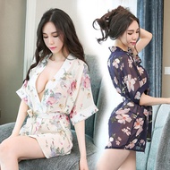 Love European American Sexy Lingerie Japanese Style Kimono Sexy Sexy Pajamas Chiffon Transparent Nig