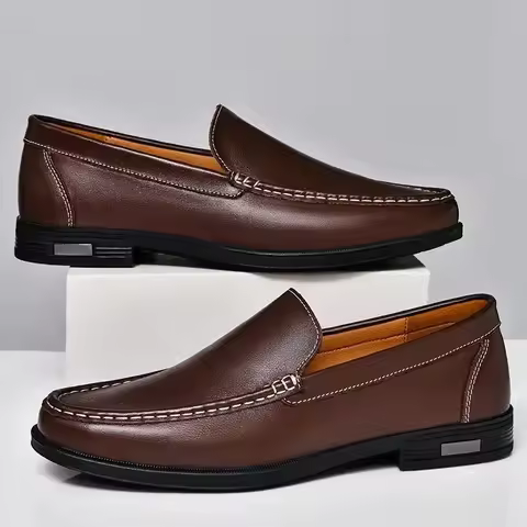 Genuine Leather Men's Shoes Classics Business Dress Shoes Moccasins Slip on Loafers Driving Shoes fo
