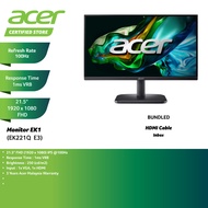 Acer EK221Q H (VA)/ EK221Q E3 (IPS) 21.5" FHD IPS 100Hz Monitor ( HDMI, VGA, 3 Yrs Wrty )