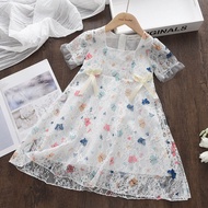 Bear Leader Flowers Summer Kids Girls Dress Butterfly Lace Mesh Dress Dresses Casual Baby Girl Dress