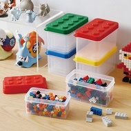 日本霜山 樂高可疊式小顆粒積木/零件收納盒-大中小3件組-4色可選