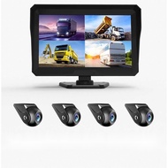 Large truck semi-trailer driving recorder 24V 7inches 360-degree panoramic high-definition night vis