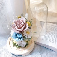 【客製化禮物】永生玻璃盅花 － 春暖 | 玻璃花盒/乾燥花/永生花