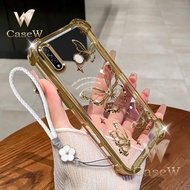 Phone Case For OPPO A31/A8/A12E/ARealme C1/AX5 with Flower Hand Rope shiny colorful metallic texture