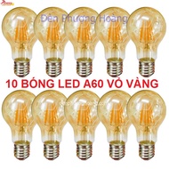 Combo 10 bóng LED edison A60 vỏ vàng