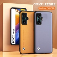 Matte Leather Case For Xiaomi Poco F4GT F 4 F4 GT 5G slim plain skin leather phone cover anti finger