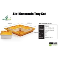 CTCO-5699 Applelady JT5699 4in1 Casserole Tray Set (Gold Colour) L45*W39*H9cm