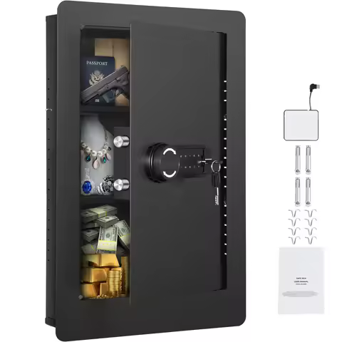 SucceBuy Tall Wall Safe 3/4Tier Hidden Wall Safe with Keypad Q235 Cold-Rolled Steel In Wall Safe for