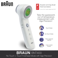 [SG Ready Stock]{100% Authentic} Braun Thermometer BNT-410 No Touch Forehead Thermometer with Age Pr