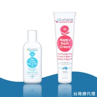 【澳洲珂然】嬰兒潤膚油100ml+嬰兒屁屁霜100ml