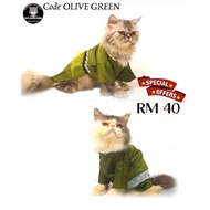 Baju raya kucing code olive green