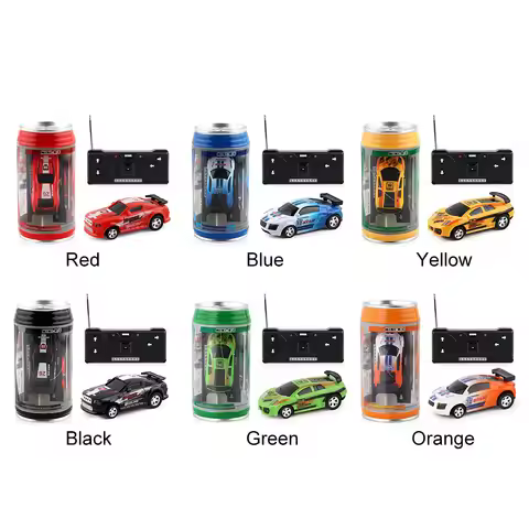 Coke Can Mini Cans RC Car Battery Operated Plastic Remote Control Racing Vehicle with Roadblocks Mic