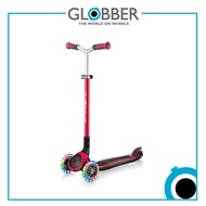 Globber 662-102 Master Lights Scooter for kids age 4 to 14 years-Red