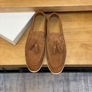 fdr ((24 Hours Shipping Ready Stock) European Station Street Wear One-Pedal lp Suede Leather Loafers