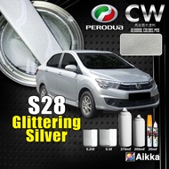 [ Gilttering Silver S28 Perodua Touch Up Paint ] Cat 2K Aikka DIY Aerosol Spray 370ml Kereta Car