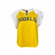 Hybrid T-shirt Women  ไฮบริดเสื้อยืดผู้หญิง สีขาว/เหลือง(White/Yellow) WTS-1049-WH/YE เสื้อสตรีท เสื