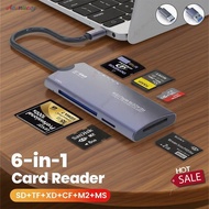 Type-C 6-in-1 card reader USB C high speed adapter, all in one 6 in 1 Mini card reader for CF SD M2 