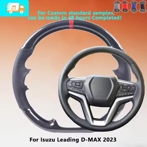 Customized Fit Carbon Fiber Leather Car Steering Wheel Cover For Isuzu Leading D-MAX 2023 D-MAX 2021