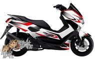 Stiker full body Decal Nmax Minimalis - Grafis merah putih hitam mekar - nmax old/new