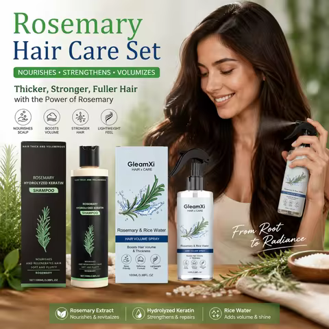 Rosemary Shampoo Set Hair Care Spray Herbal Shampoo with Hydrolyzed Keratin Plant Extract Hair Care 