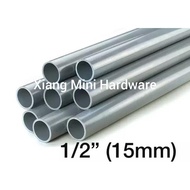 1/2" 15MM / 3/4 " 20 MM ( 1 Feet) PVC PIPE CLASS E (PN 15) M/S SIRIM APPROVAL TEBAL- STANDARD - PAIP