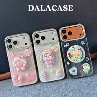 [POP Mag Included] 2-Layer Pink Cream Black Charm POP Magnetic Shin, Crybaby and Kitty Casing iPhone