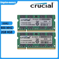 ใหม่หน่วยความจำ DDR2แรม2GB 4GB 800MHz PC2-6400หน่วยความจำแล็ปท็อป SODIMM 200พิน1.8V โมดูลหน่วยความจำโน้ตบุ๊ค