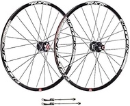 26 Inch Mountain Bike Wheelset, Double Wall Quick Release Disc Brake 5 Palin Bearing 24 Holes Compatible 8 9 10 11 Speed,Red-27.5inch