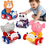 AugToy Press and Go Toy Cars for Toddlers 1-3, Animal Racing Cars Infant Baby Toys 6-9-12-18 Months,