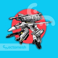 Valkyrie Gerwalk Mode - Macross Vinyl Waterproof Sticker by EctoMesh