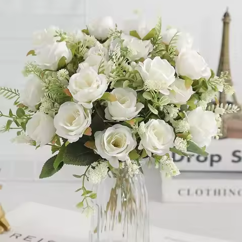 Artificial Rose Silk Flower Bouquet Living Room Decoration Wedding Garden Flowers Garden Party Decor