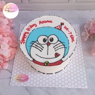 kue ulang tahun doraemon - painting cake