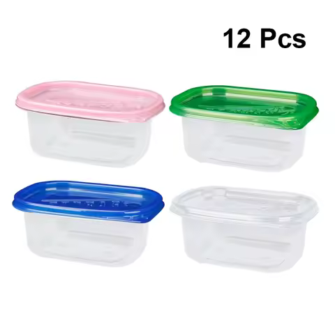 12pcs 280ML Rectangular Plastic Lunch Boxes Disposable Food Container Kitchen Sealed Box For Fruit C