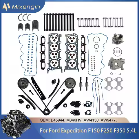 Engine Parts Timing Chain Oil Water Pump Gasket Set Fit 5.4 L V8 Gas For 04-14 Ford Expedition F150 