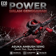 ASUKA AMBUSH 151HGL CASTING FISHING REEL AND ASUKA AMBUSH CASTING ROD AMBC-602M ACTION MEDIUM,LINE W