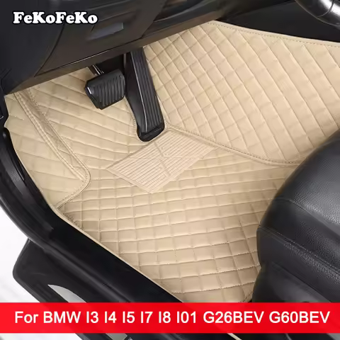 Custom Car Floor Mats For BMW I3 I4 I5 I7 I8 I01 G26BEV G60BEV Auto Carpets Foot Coche Accessories