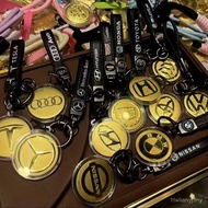 999 Rantai Kunci Emas Tulen 20mg Logo Kereta Mercedes-Benz BMW Tesla Honda Land Rover Hadiah Rantai 