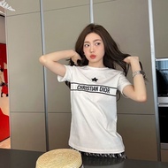 GOOD_DIOR Internet Celebrity Same Style 24 Summer T-shirt Embroidered With Exquisite Letters White T-shirt Women's Trendy Brand Niche Design Half-sleeve