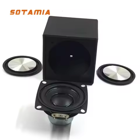 SOTAMIA 1Pcs 2 Inch Subwoofer Passive Speaker 4 Ohm 10-15W Square Dual Diaphragm Waterproof Mini Spe
