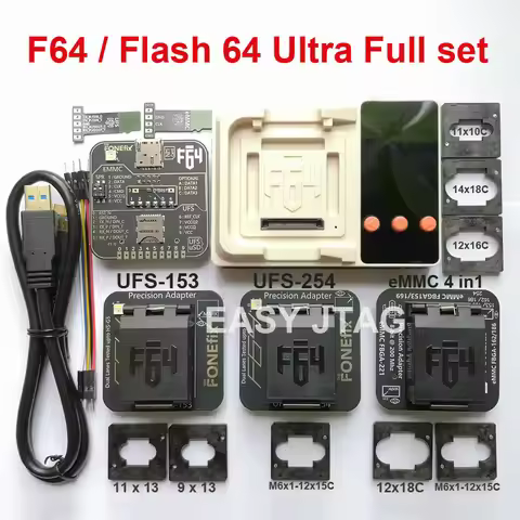 100% original F64 Flash 64 Ultra lite Tool Box EMMC 4 IN 1 UFS BGA-153 UFS BGA-254 Adapter