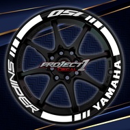 ☀ ▧  Sniper 150 Reflective Mags Sticker set ( 4 side Front & Rear tire )
