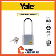 YALE Y120/50/163/1 Silver Series Outdoor Brass Satin Padlock (Boron Shackle) Y120-50-163-1 pad lock mangga pintu FAMILY