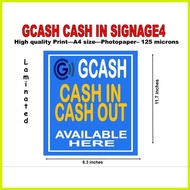 ❂ ☈ ◷ Gcash Cash in cash out laminated signage